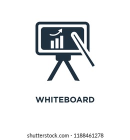 Whiteboard icon. Black filled vector illustration. Whiteboard symbol on white background. Can be used in web and mobile.