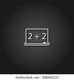 Whiteboard icon flat. Simple White pictogram on black background with shadow. Vector illustration symbol