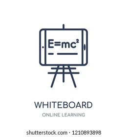 Whiteboard icon. Whiteboard linear symbol design from Online learning collection.