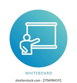 Whiteboard Icon Mini Illustration Icon. Use For Modern Concept, Print, Ui, Ux Kit, Web And App Development. Vector Related To Office, Education, Examination And More