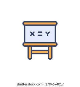 Whiteboard icon on isolated white background, Whiteboard filled line icon, Whiteboard illustration for logo, ui, web, apps, banner, poster, brochure, infographic, etc.