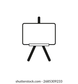 Ícone de quadro de comunicações. Símbolo do quadro de apresentação. Gráfico de cavalete vazio. Ilustração escolar vetorial. EPS 10.