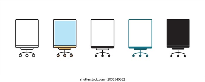 Whiteboard icon. Projecting screen vector icons set. Vector stock illustration