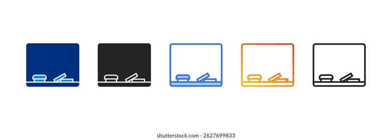 Ícone de quadro de comunicações Definir ilustração de vetor de vários estilos