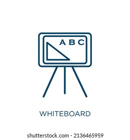 whiteboard icon. Thin linear whiteboard outline icon isolated on white background. Line vector whiteboard sign, symbol for web and mobile