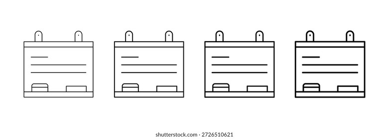 Whiteboard-Symbole, Vektorgrafik-Set in verschiedenen Strichlinienstilen
