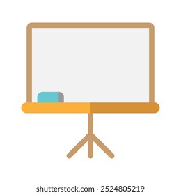 Whiteboard- oder Lernboardsymbole. mit flachem Stil, geeignet für Bildung und Business-Symbol-Logo-Illustration.