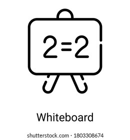 whiteboard line icon isolated on white background