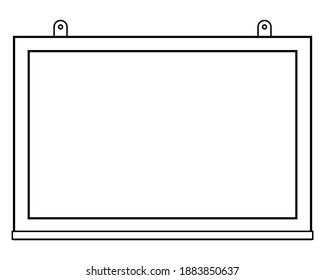 whiteboard line vector illustration, isolated on white background, top view