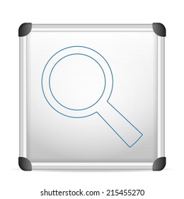 whiteboard magnifier on a white background.