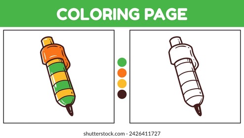 Whiteboard maker element coloring for kids vector illustration