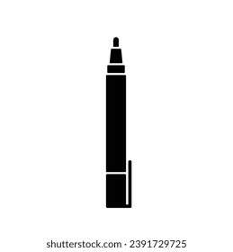 Whiteboard marker flat silhouette vector on white background. Office supply icons. Stationery symbols. Element for back to office, back to school concept.