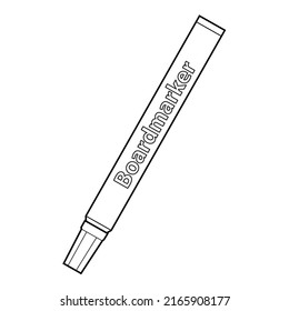 whiteboard marker line vector illustration,isolated on white background,top view
