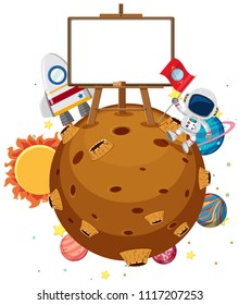 A Whiteboard on Space Template illustration
