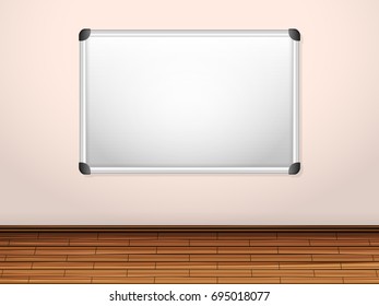 Whiteboard on a wall.