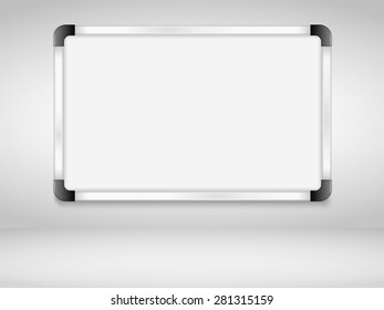 Whiteboard on the wall, vector eps10 illustration
