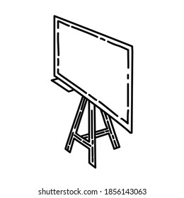 Whiteboard Outline Hand Drawn Icon Set Vector.