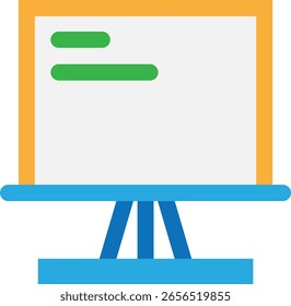 Whiteboard Presentation Board Icon Vector Flat Illustration