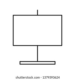 Whiteboard presentation display. Projector screen vector icon