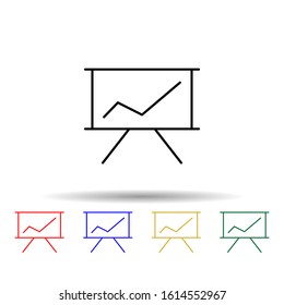 whiteboard with presentation multi color style icon. Simple thin line, outline vector of web icons for ui and ux, website or mobile application