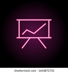 Whiteboard with presentation neon icon. Simple thin line, outline vector of web icons for ui and ux, website or mobile application