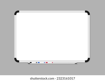 Pizarra. Tarjeta de marcadores blancos de oficina vacía. La pizarra blanca de la oficina falsa. Plantilla de Office Whiteboard. Ilustración del vector