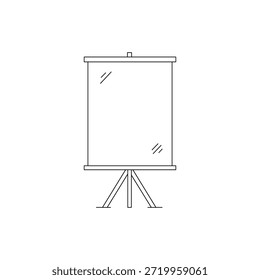 Ícone de vetor de ilustração de pé de quadro de comunicações para ensinar design de apresentação de escritório