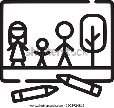 Similar – Image, Stock Photo Stick figures representing a family