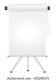 Whiteboard with tripod on a white background.
