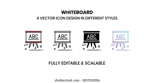 WhiteBoard Vector illustration icons in different style