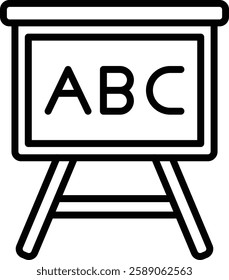 Whiteboard Vector Line Icon Design