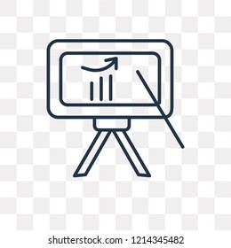 Whiteboard vector outline icon isolated on transparent background, high quality linear Whiteboard transparency concept can be used web and mobile