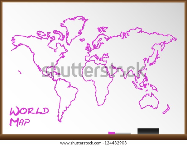 Whiteboard World Map Vector Stock Vector Royalty Free