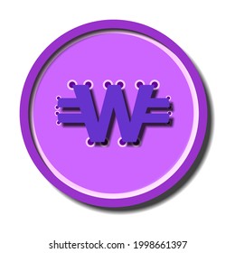 WhiteCoin coin sign with shadow. Vector illustration.