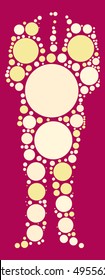 White-collar male shape vector design by color point