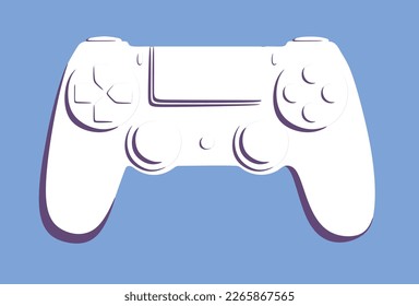WhiteController Minimalist Side Shadow Shading Vector. Illustration. gamepad. joystick icon.