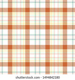 White,Dark Beige,Green and Yellow Tartan Plaid Scottish Seamless Pattern. Texture from tartan, plaid, tablecloths, shirts, clothes, dresses, bedding, blankets and other textile.