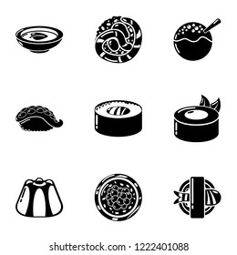 Whitefish icons set. Simple set of 9 whitefish vector icons for web isolated on white background