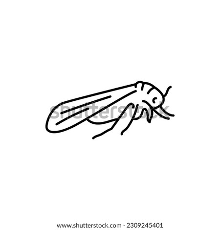 Whitefly black line icon. Pictogram for web page, mobile app, promo. Foto stock © 