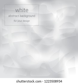 White-gray abstract background in the form of crumpled paper. Vector illustration