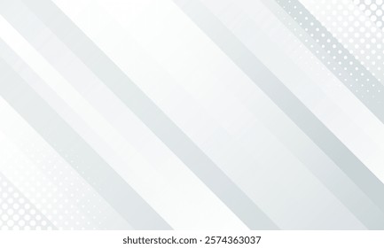 White-gray abstract dynamic background with halftone. Diagonal stripes texture. Modern futuristic wallpaper. Suitable for templates, sale banners, events, ads, web and pages