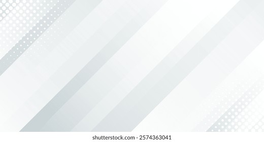 White-gray abstract dynamic background with halftone. Diagonal stripes texture. Modern futuristic wallpaper. Suitable for templates, sale banners, events, ads, web and pages
