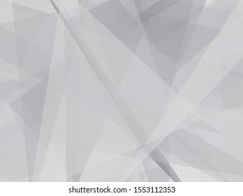 White-gray pattern in low poly style on light background. Trendy corporate style. Geometric graphic design. Transparent vector pattern. Low poly illustration. Vector business illustration.