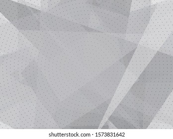 White-gray pattern in low poly style on light background. Trendy corporate style. Geometric graphic design. Transparent vector pattern. Low poly illustration. Vector business illustration.