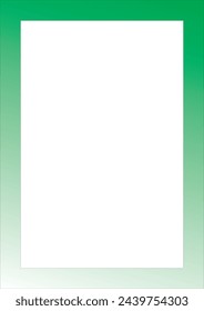 White-Green Gradient A4 page Border simple vector illustration