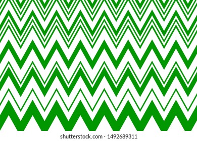 White-green zigzag lines. Chevron pattern. Vector illusrate