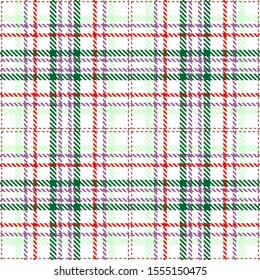 White,Green,Red,Purple and Brown Tartan Plaid Scottish Seamless Pattern. Texture from tartan, plaid, tablecloths, shirts, clothes, dresses, bedding, blankets and other textile.