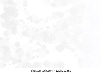 White-grey background. Light texture with bokeh effect. Scalable vector graphics. Delicate, elegant pattern with circles of different size, degree of transparency, blur and overlap.