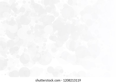 White-grey background. Light texture with bokeh effect. Scalable vector graphics. Delicate, elegant pattern with circles of different size, degree of transparency, blur and overlap.