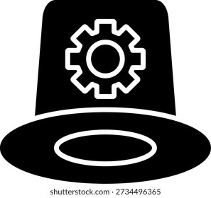 Whitehat Glyph Vector Icon Design
